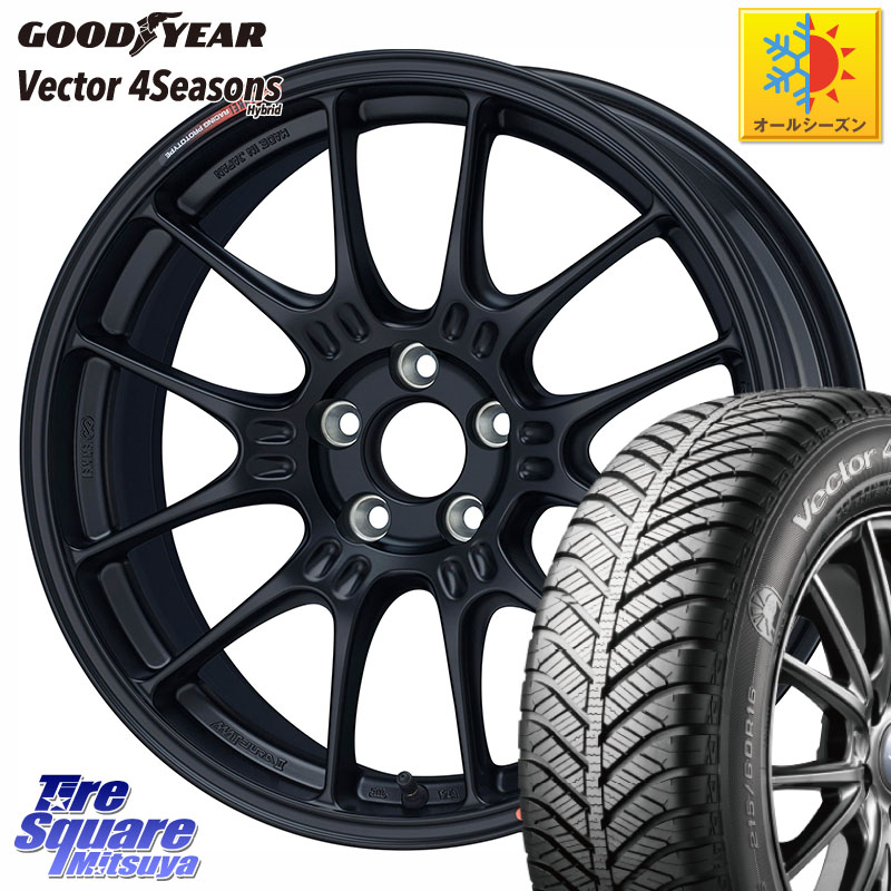 グッドイヤー ベクター Vector 4Seasons Hybrid オールシーズンタイヤ 225/45R17 ENKEI Racing GTC02 For GR86 / BRZ Cup ホイール 17インチ 17 X 7.5J +44 5穴 100 210系カローラスポーツ BRZ・86・GR86