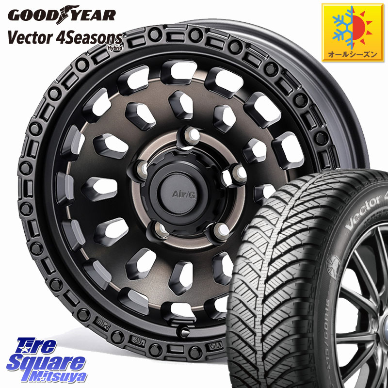 グッドイヤー ベクター Vector 4Seasons Hybrid オールシーズンタイヤ 215/65R164X4エンジニアリング Air/G VULCAN GHOST ホイール 16インチ 16X6.0J 0 5穴 139.7 ジムニー専用(要オーバーフェンダー等) ジムニ−シエラ/ノマド(カスタム) AZオフロード カスタムサイズ|タイヤスクエアミツヤ