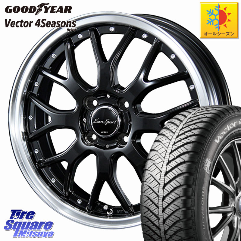 グッドイヤー ベクター Vector 4Seasons Hybrid オールシーズンタイヤ 185/60R15 BLEST EuroSport Type815 ホイール 15インチ 15 X 5.5J +50 4穴 100 GR・GS系フィット GP5・6フィットHV