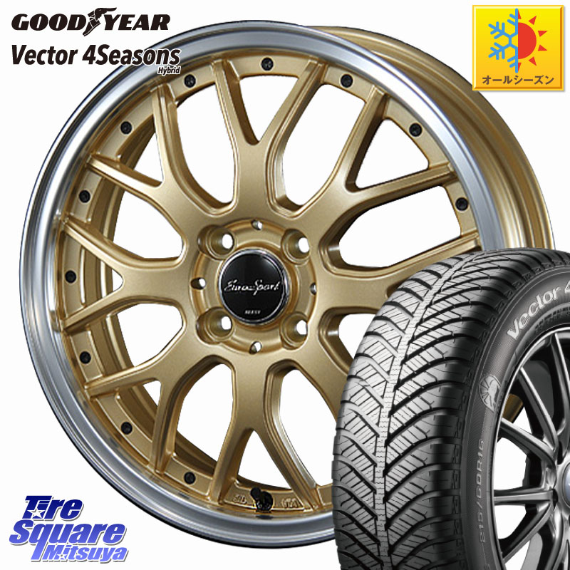 グッドイヤー ベクター Vector 4Seasons Hybrid オールシーズンタイヤ 185/60R16BLEST EuroSport Type815 ホイール 16インチ 16X6.0J 40 4穴 100 アクアクロスオーバー FITクロスター MAZDA2 マツダ2(デミオ)｜タイヤスクエアミツヤ