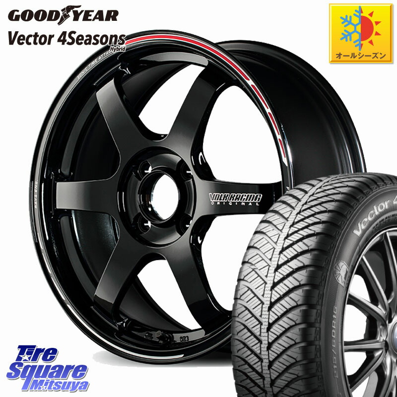 グッドイヤー ベクター Vector 4Seasons Hybrid オールシーズンタイヤ 185/60R16 RAYS 【欠品次回10~11月】 TE37 SONIC TIME ATTACK EDITION 鍛造 ホイール 16インチ 16 X 6.5J +46 4穴 100 FITクロスター