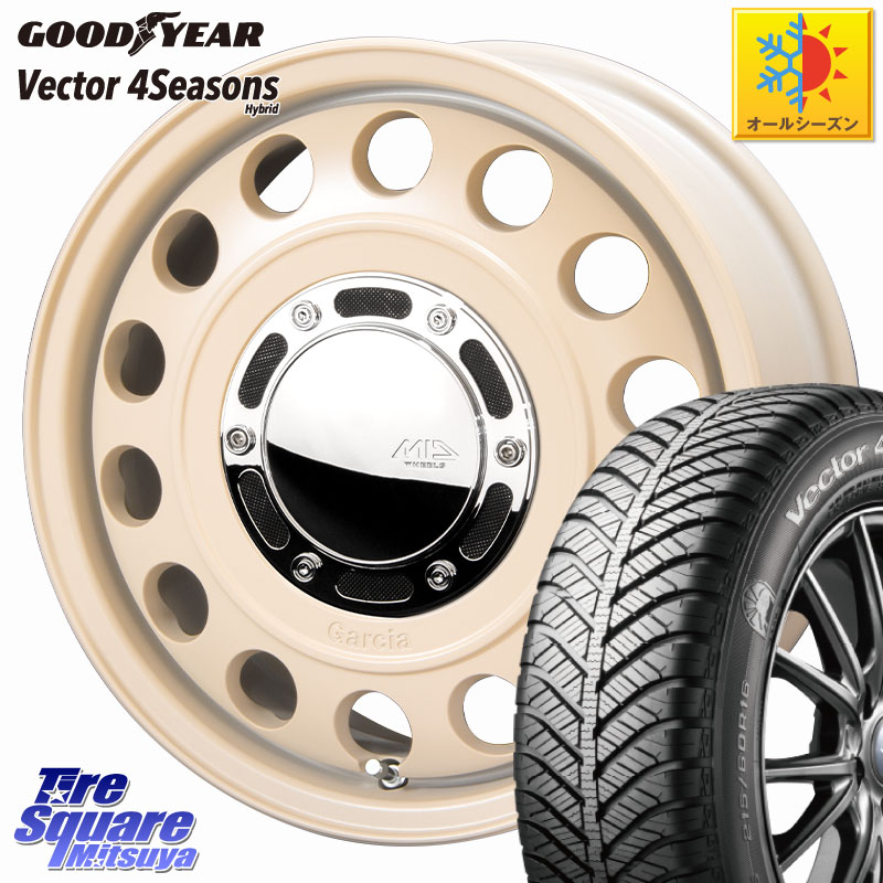 グッドイヤー ベクター Vector 4Seasons Hybrid オールシーズンタイヤ 205/55R16MANARAY MID GARCIA CISCO Type2 サンドベージュ 在庫● 16インチ ガルシア シスコ 16X6.5J(RENAUT KANGOO KW) 40 5穴 108 ルノー カングー2 KW系 ルノー カングービボップ KW系|タイヤスクエアミツヤ