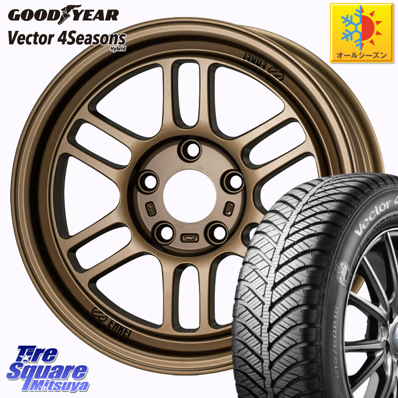 グッドイヤー ベクター Vector 4Seasons Hybrid オールシーズンタイヤ 195/55R16ENKEI エンケイ ALLROAD RPT1 ブロンズ ホイール 16インチ【※センターキャップ別売 】 16X7.0J 38 5穴 114.3｜タイヤスクエアミツヤ