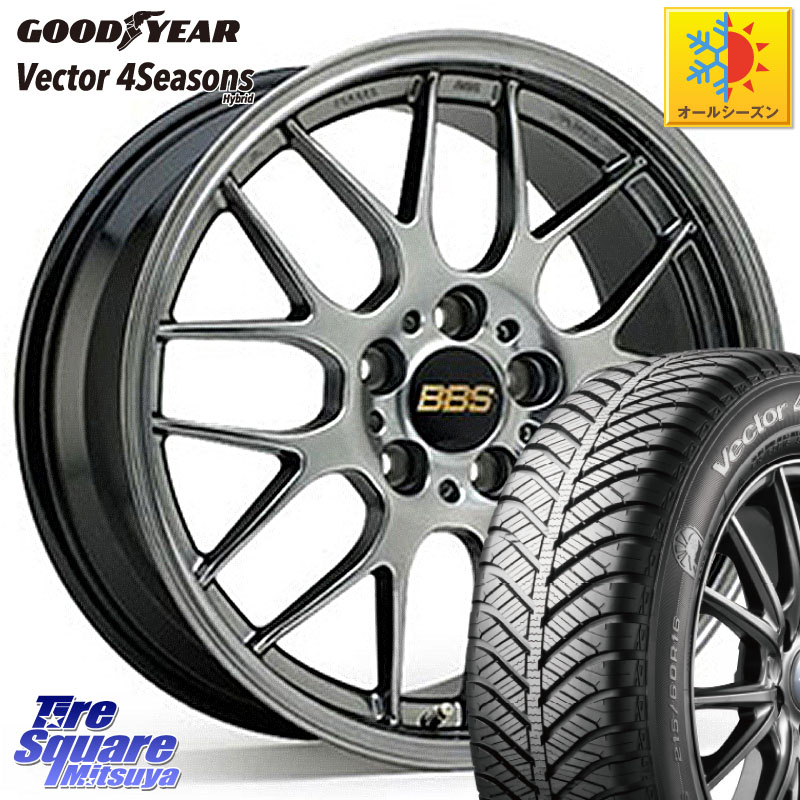 グッドイヤー ベクター Vector 4Seasons Hybrid オールシーズンタイヤ 215/60R17 BBS RG-R 鍛造1ピース ホイール 17インチ 17 X 7.5J +48 5穴 114.3 C-HR 50系エスティマ E52エルグランド ZR-V RV系ヴェゼル RC系オデッセイ後期 CX-30 MX-30
