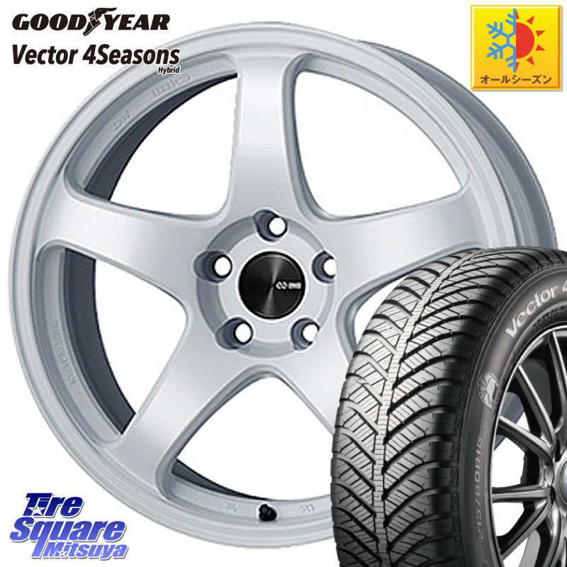 グッドイヤー ベクター Vector 4Seasons Hybrid オールシーズンタイヤ 225/50R18ENKEI エンケイ PerformanceLine PF05 WH 18インチ 18X8.5J 45 5穴 114.3|タイヤスクエアミツヤ