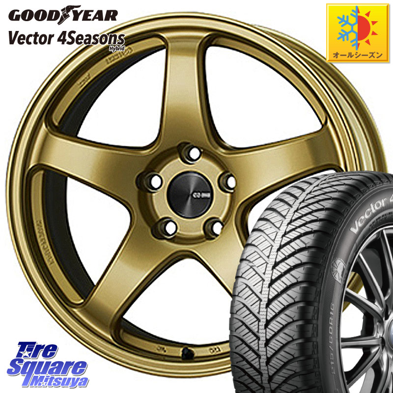 グッドイヤー ベクター Vector 4Seasons Hybrid オールシーズンタイヤ 185/60R16ENKEI エンケイ PerformanceLine PF05 16インチ 16X6.5J 50 4穴 100 FITクロスター|タイヤスクエアミツヤ