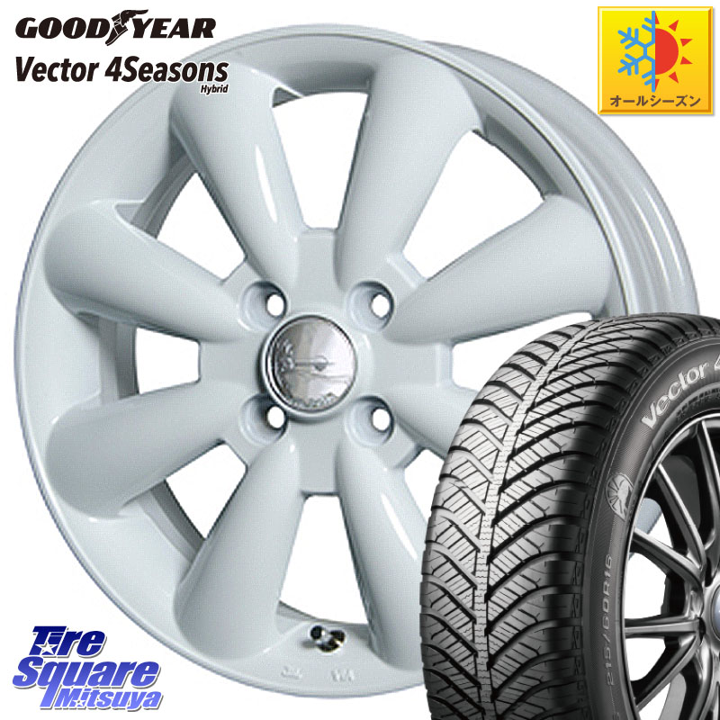 グッドイヤー ベクター Vector 4Seasons Hybrid オールシーズンタイヤ 165/65R15HotStuff ララパーム KC-8 lala Palm KC8 WH ホイール 15インチ 15X5.0J 45 4穴 100 ダイハツTAFT Mx27/37/47Sソリオ・MB37SデリカD2 MAx6S系ソリオ デリカ ミニ DELICA MINI デリカD:2 D｜タイヤスクエアミツヤ