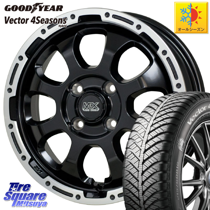 グッドイヤー ベクター Vector 4Seasons Hybrid オールシーズンタイヤ 205/55R16HotStuff マッドクロス GRACE グレイス BK 4H 在庫● ホイール 16インチ ★サマーセール★ 16X6.0J 42 4穴 100 E13オーラ アクア|タイヤスクエアミツヤ