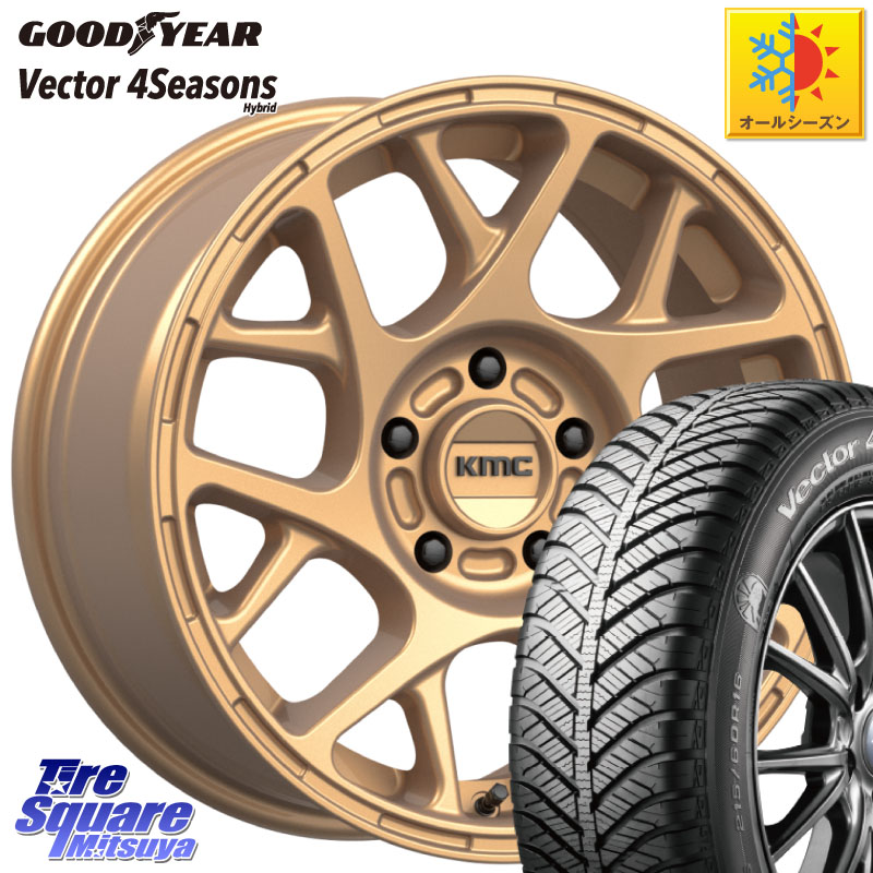 グッドイヤー ベクター Vector 4Seasons Hybrid オールシーズンタイヤ 215/50R17 KMC KM708 BULLY ホイール 17インチ 専用Nut別売 17 X 8.0J +38 5穴 114.3
