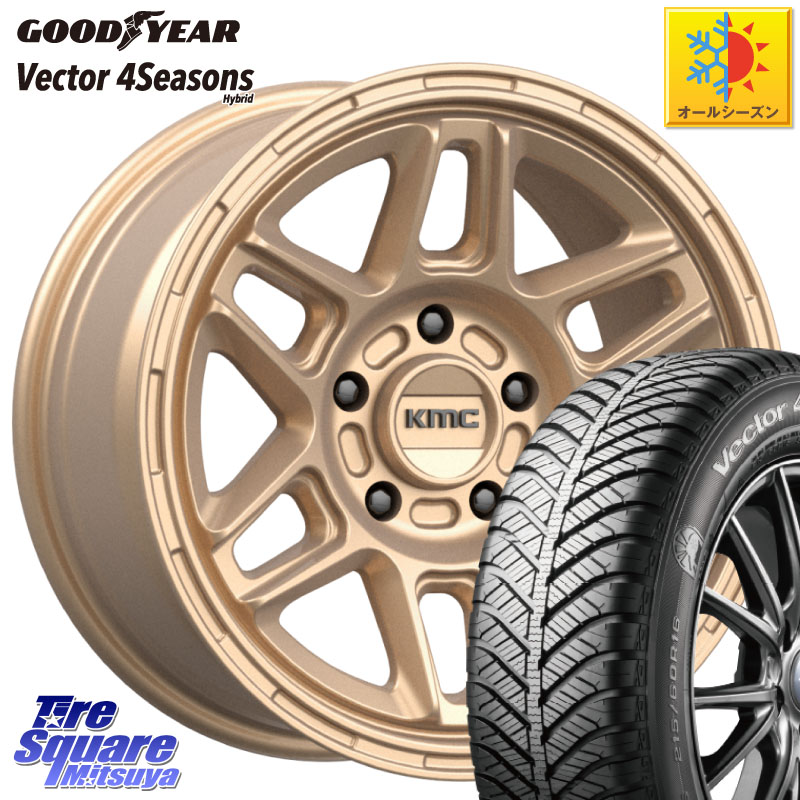 グッドイヤー ベクター Vector 4Seasons Hybrid オールシーズンタイヤ 215/55R17 KMC KM716 NOMAD ホイール 17インチ 専用Nut別売 17 X 8.0J +38 5穴 114.3