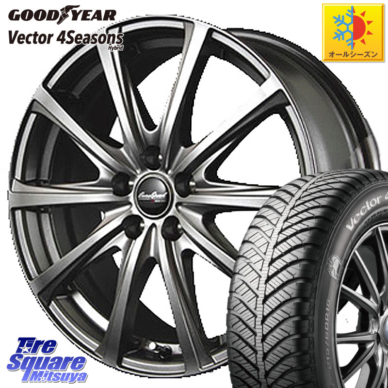 グッドイヤー ベクター Vector 4Seasons Hybrid オールシーズンタイヤ 215/60R16MANARAY MID EuroSpeed ユーロスピード V25 ホイール 16インチ 16X6.5J 53 5穴 114.3 WR-V CX-3 RC系オデッセイ前期 ティアナ 日産 オデッセイ ヴェゼル VEZEL|タイヤスクエアミツヤ