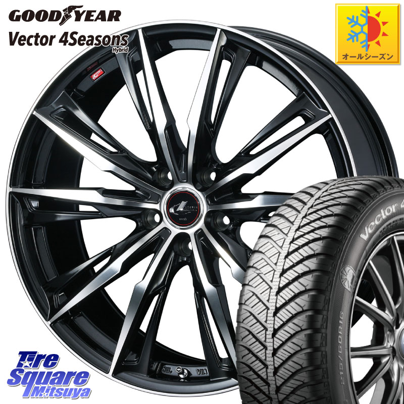 グッドイヤー ベクター Vector 4Seasons Hybrid オールシーズンタイヤ 215/50R18 WEDS 【欠品次回4月中旬】 LEONIS レオニス GX PBMC ウェッズ ホイール 18インチ 18 X 7.0J +55 5穴 114.3 WR-V