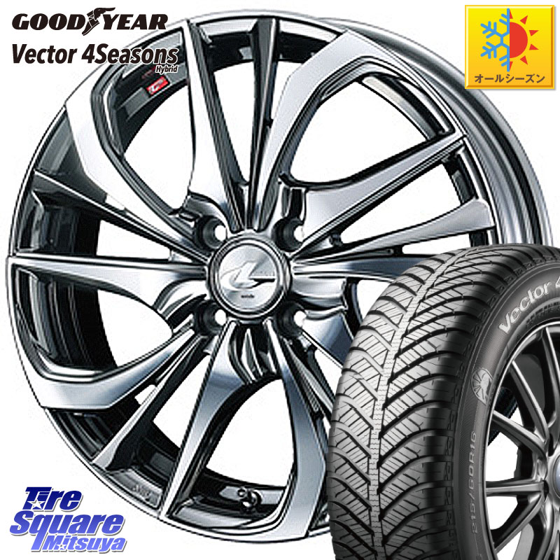 グッドイヤー ベクター Vector 4Seasons Hybrid オールシーズンタイヤ 165/60R15WEDS ウェッズ Leonis レオニス TE (BMCMC) ホイール 15インチ 15X4.5J 45 4穴 100 デリカミニ4WD キャスト[アクティバ] ハスラー ピクシスジョイ[Cグレード] ハイゼットアゲトラCustom車｜タイヤスクエアミツヤ
