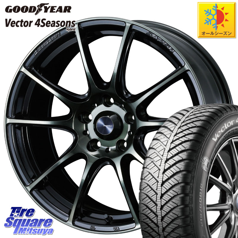グッドイヤー ベクター Vector 4Seasons Hybrid オールシーズンタイヤ 225/50R18 WEDS SA-25R WBC ウェッズ スポーツ ホイール 18インチ 18 X 7.5J +45 5穴 114.3 C-HR 50系エスティマ 10系カローラクロス MAZDA6 10系アルファード