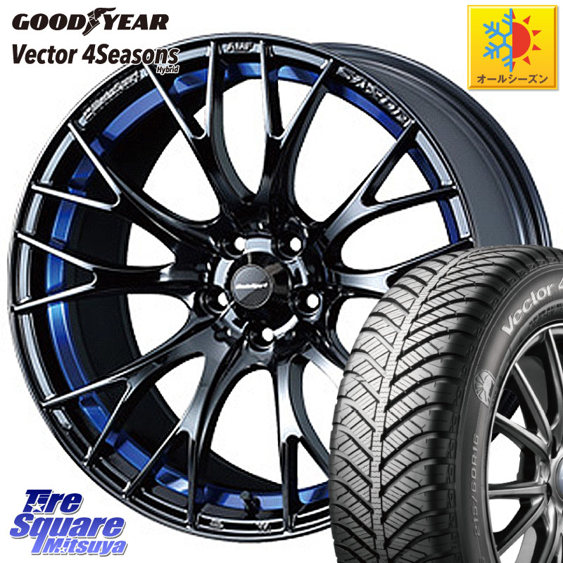 グッドイヤー ベクター Vector 4Seasons Hybrid オールシーズンタイヤ 215/60R17 WEDS 72732 SA-20R SA20R ウェッズ スポーツ ホイール 17インチ 17 X 7.5J +45 5穴 114.3 C-HR 50系エスティマ RC系オデッセイ後期 CX-30 MX-30 20系アルファード