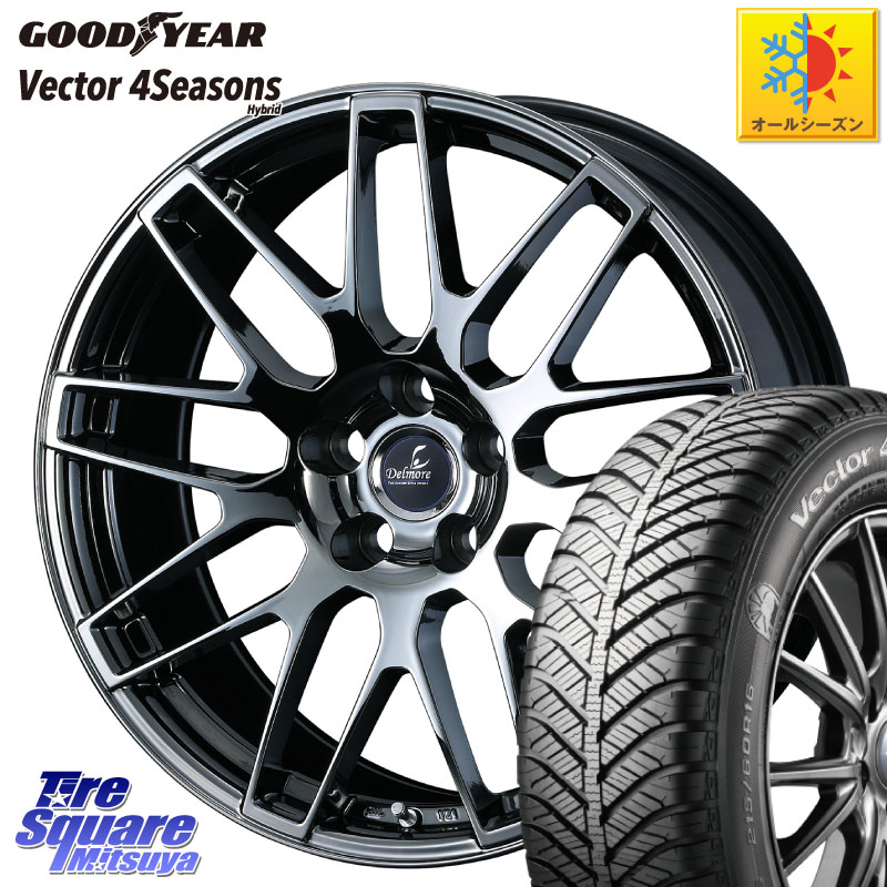 グッドイヤー ベクター Vector 4Seasons Hybrid オールシーズンタイヤ 235/50R18 WEDS 39243 Delmore デルモア LC.S 平座仕様(レクサス車専用) 18 X 7.5J +35 5穴 114.3 30系アルファード 30系ヴェルファイア 20系アルファード