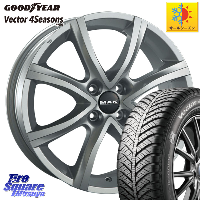 グッドイヤー ベクター Vector 4Seasons Hybrid オールシーズンタイヤ 215/55R17 阿部商会 MAK ANTIBES ホイール 17インチ 17 X 7.0J(DS4 B7) +25 4穴 108 シトロエン DS4 シトロエン B7系