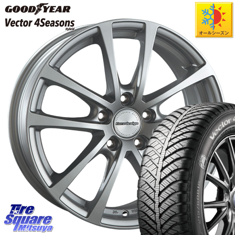 グッドイヤー ベクター Vector 4Seasons Hybrid オールシーズンタイヤ 195/65R15阿部商会 EuroDesign FOX-RF ホイール 15インチ 15X6.5J(VW GOLF7 AU) 45 5穴 112 フォルクスワーゲン ゴルフ7 フォルクスワーゲン ゴルフ8|タイヤスクエアミツヤ