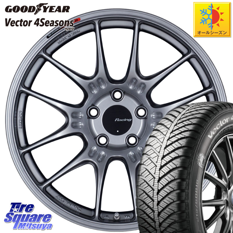 グッドイヤー ベクター Vector 4Seasons Hybrid オールシーズンタイヤ 215/45R18 ENKEI エンケイ RACING GTC02 シルバー ホイール 18インチ 18 X 8.0J +45 5穴 114.3 プリウスアルファ