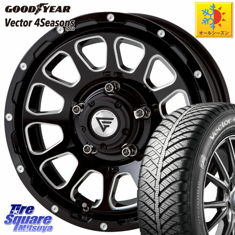 グッドイヤー ベクター Vector 4Seasons Hybrid オールシーズンタイヤ 215/65R16 DELTA FORCE デルタフォース オーバル ジムニー専用 ホイール 16インチ 16 X 5.5J +20 5穴 139.7 ジムニー専用(要オーバーフェンダー等)