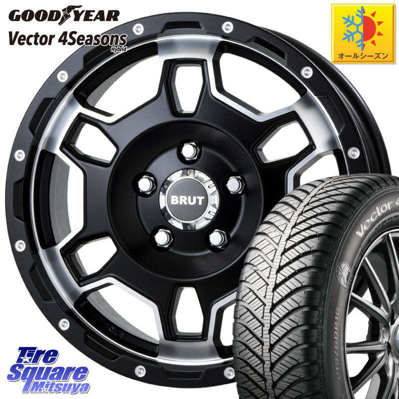 グッドイヤー ベクター Vector 4Seasons Hybrid オールシーズンタイヤ 215/65R16 BRUT ブルート BR-66 BR66 ホイール 16インチ 16 X 6.5J +30 5穴 114.3 30系ヴェルファイア 20系アルファード