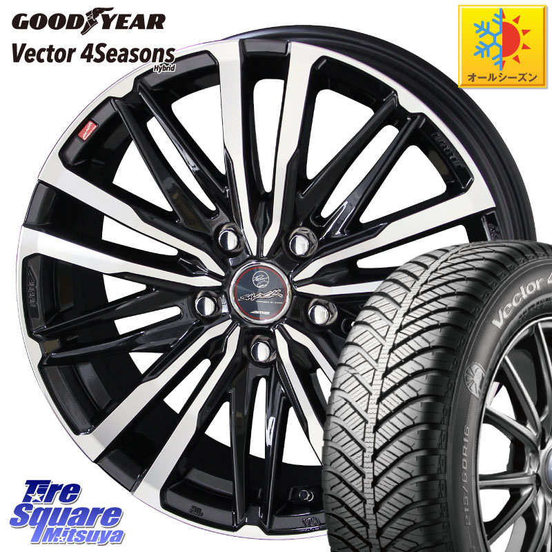 グッドイヤー ベクター Vector 4Seasons Hybrid オールシーズンタイヤ 215/50R18 KYOHO SMACK CREST ホイール 4本 18インチ 18 X 7.0J +48 5穴 100