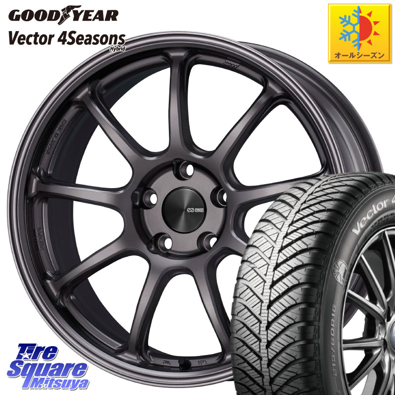 グッドイヤー ベクター Vector 4Seasons Hybrid オールシーズンタイヤ 215/45R18 ENKEI PerformanceLine PF09 ホイール 4本 18インチ 18 X 8.0J +45 5穴 114.3 90系ノア ヴォクシー プリウスアルファ