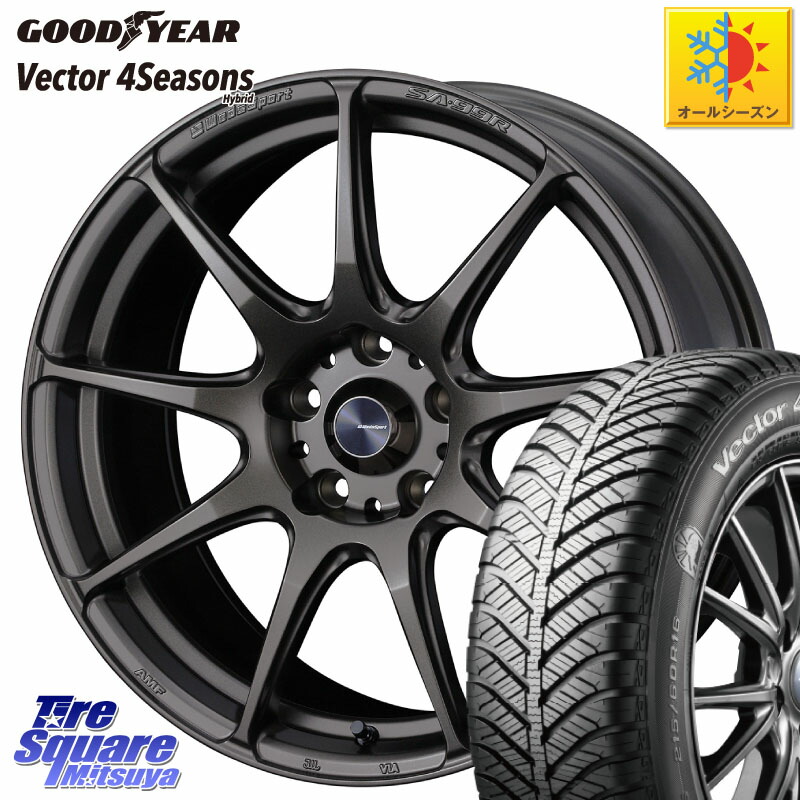 グッドイヤー ベクター Vector 4Seasons Hybrid オールシーズンタイヤ 225/50R18 WEDS ウェッズ スポーツ SA99R SA-99R 18インチ 18 X 7.5J +45 5穴 114.3 C-HR 50系エスティマ 10系カローラクロス MAZDA6 10系アルファード