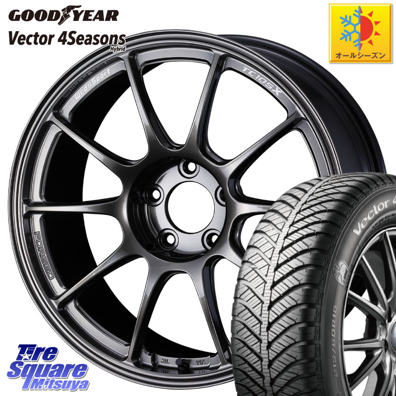 グッドイヤー ベクター Vector 4Seasons Hybrid オールシーズンタイヤ 215/50R17WEDS WedsSport TC-105X TC105X FORGED 鍛造 ウェッズ スポーツ ホイール 17インチ 17X7.5J 44 5穴 100 エクシーガ|タイヤスクエアミツヤ
