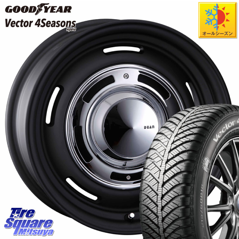 グッドイヤー ベクター Vector 4Seasons Hybrid オールシーズンタイヤ 215/55R17 CRIMSON ディーン クロスカントリー ブラック 17インチ 17 X 7.0J(FIAT 500X 334) +35 5穴 110 フィアット 500X