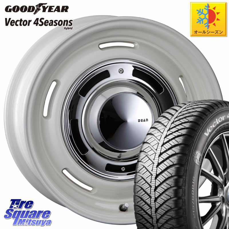 グッドイヤー ベクター Vector 4Seasons Hybrid オールシーズンタイヤ 195/65R15CRIMSON ディーン クロスカントリー ホワイト 15インチ 15X6.0J 42 4穴 100 E13オーラ ブルーバードシルフィ 日産 カローラフィールダー カローラアクシオ｜タイヤスクエアミツヤ