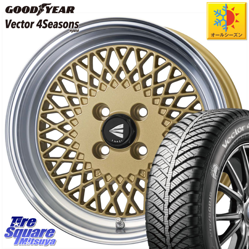 グッドイヤー ベクター Vector 4Seasons Hybrid オールシーズンタイヤ 195/65R16 ENKEI エンケイ NEO CLASSIC ENKEI92 16インチ 16 X 6.5J +45 4穴 100 ライズ ロッキー ガソリン車 4穴