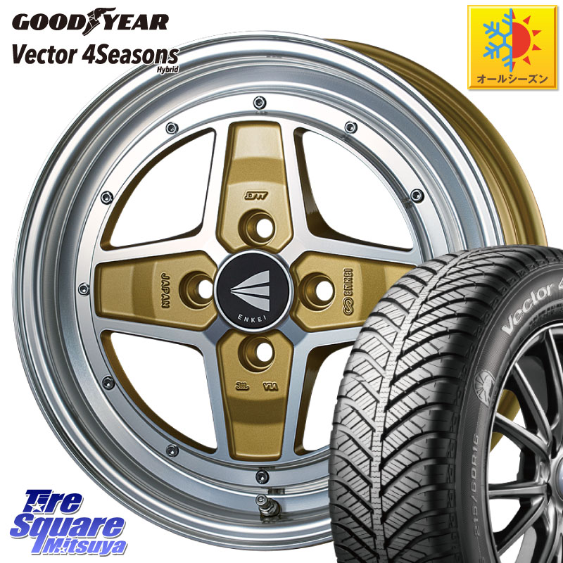 グッドイヤー ベクター Vector 4Seasons Hybrid オールシーズンタイヤ 175/65R15 ENKEI エンケイ NEO CLASSIC APACHE2 アパッチ ネオクラシック 15インチ 15 X 5.0J +45 4穴 100