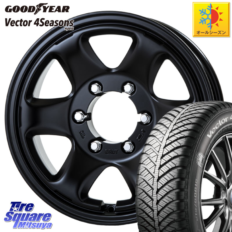 グッドイヤー ベクター Vector 4Seasons Hybrid オールシーズンタイヤ 215/60R16 BRUT ブルート BR-44 BR44 BK ホイール 16インチ 16 X 6.5J +25 6穴 139.7