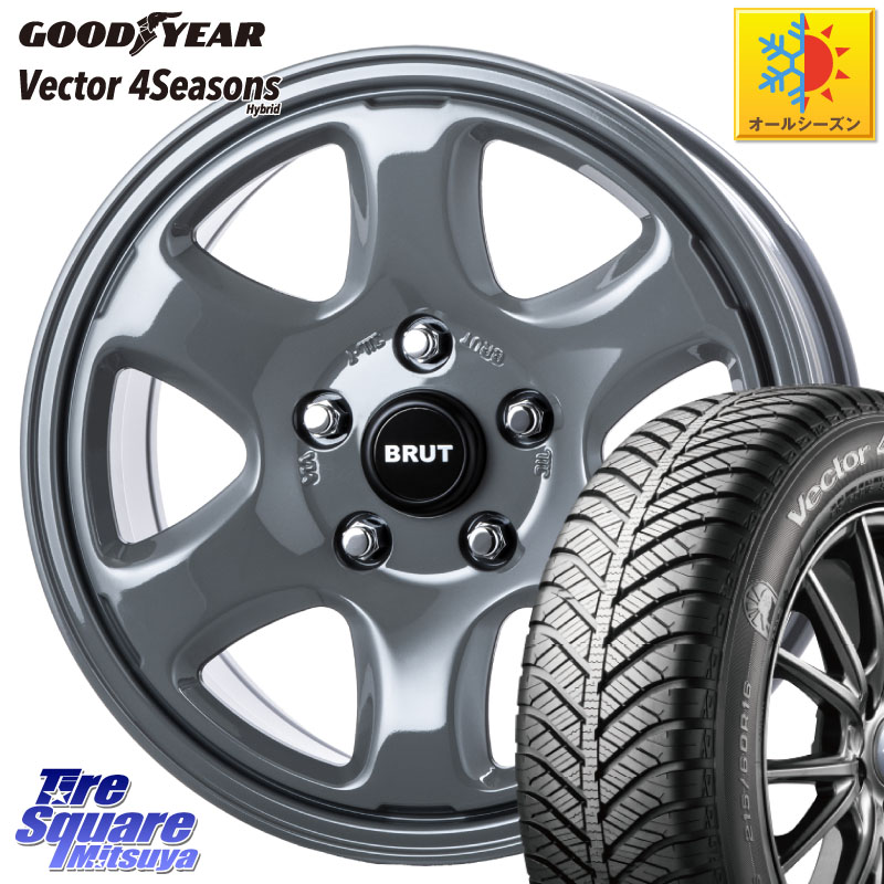 グッドイヤー ベクター Vector 4Seasons Hybrid オールシーズンタイヤ 215/60R17BRUT ブルート BR-44 BR44 ホイール 17インチ 17X7.5J 38 5穴 114.3 カローラクロス 20系アルファード ヴェルファイア UX レクサス｜タイヤスクエアミツヤ