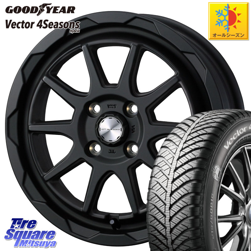 グッドイヤー ベクター Vector 4Seasons Hybrid オールシーズンタイヤ 195/60R16 WEDS マッドヴァンス 06 MUD VANCE 06 ウエッズ 16インチ 16 X 6.0J +40 4穴 100 E13オーラ
