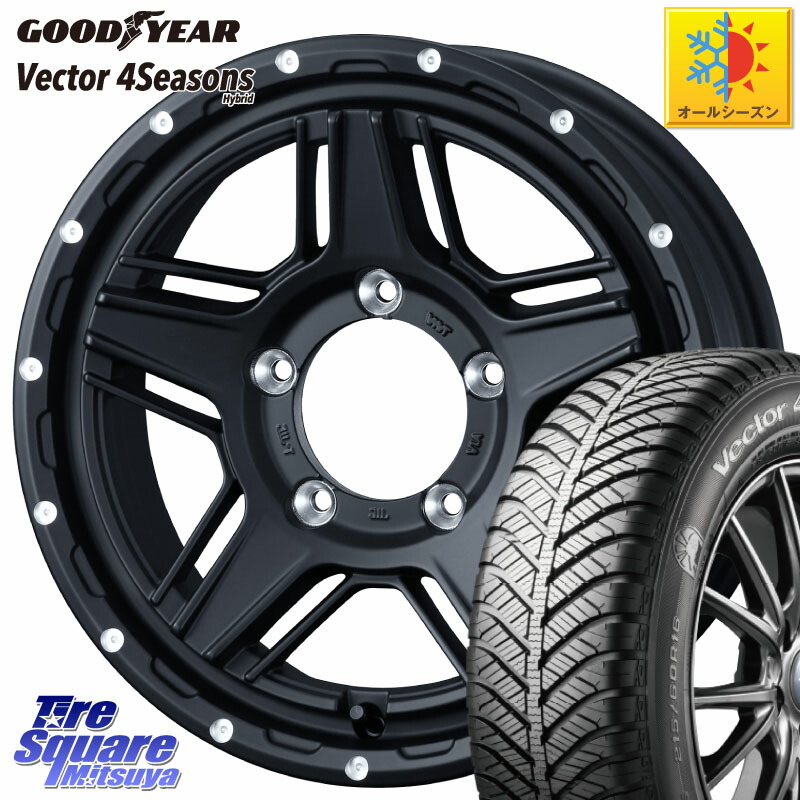グッドイヤー ベクター Vector 4Seasons Hybrid オールシーズンタイヤ 215/65R16 WEDS 40533 マッドヴァンス MUD VANCE 07 BK 16インチ 16 X 5.5J +22 5穴 139.7 ジムニー専用(要オーバーフェンダー等)