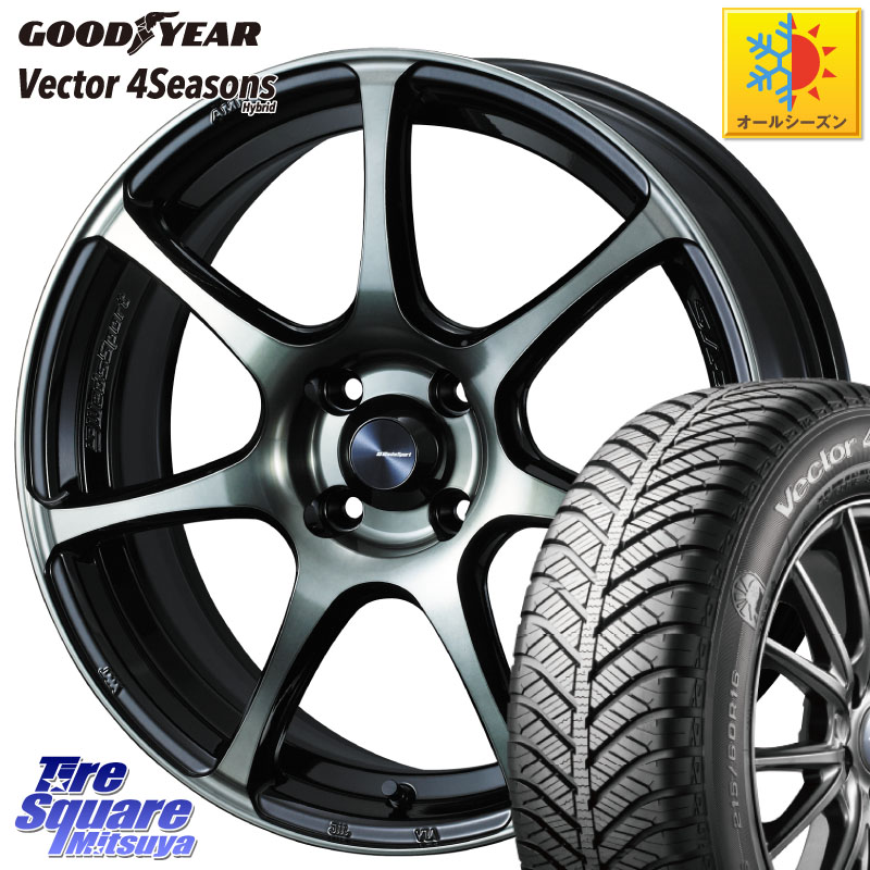 グッドイヤー ベクター Vector 4Seasons Hybrid オールシーズンタイヤ 215/65R16WEDS WedsSport SA-75R SA75R ウェッズ スポーツ ホイール 16インチ 16X6.5J 42 4穴 100 ロッキー ガソリン車 4穴 ライズ ガソリン車 4穴|タイヤスクエアミツヤ