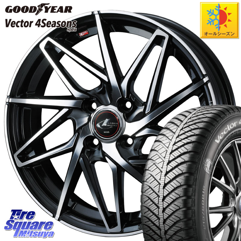 グッドイヤー ベクター Vector 4Seasons Hybrid オールシーズンタイヤ 185/60R16WEDS 40576 レオニス LEONIS IT PBMC 16インチ 16X6.0J 50 4穴 100 E13ノート｜タイヤスクエアミツヤ