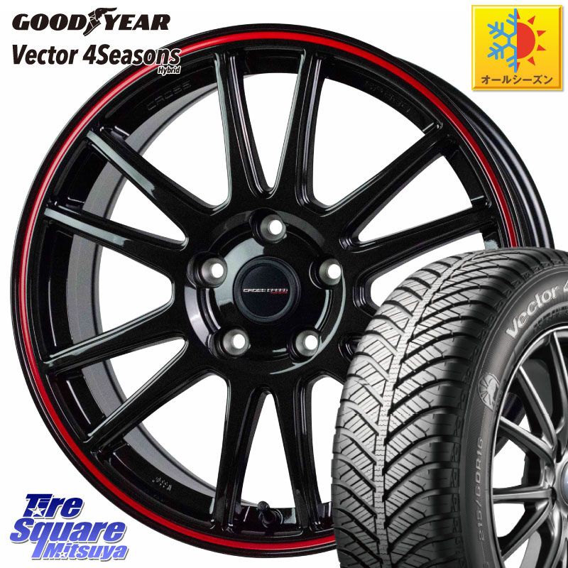 グッドイヤー ベクター Vector 4Seasons Hybrid オールシーズンタイヤ 215/50R18 HotStuff クロススピード CR6 CR-6 軽量ホイール 18インチ 18 X 7.5J +48 5穴 114.3 60系プリウス ヤリスクロス CX-3