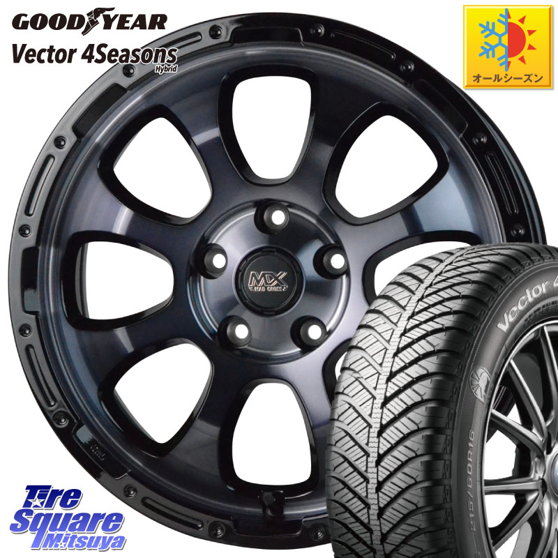グッドイヤー ベクター Vector 4Seasons Hybrid オールシーズンタイヤ 215/50R17 HotStuff マッドクロス GRACE グレイス BKC 5H ホイール 17インチ 17 X 7.0J +45 5穴 114.3 プリウスアルファ リーフ MAZDA3 レヴォーグ