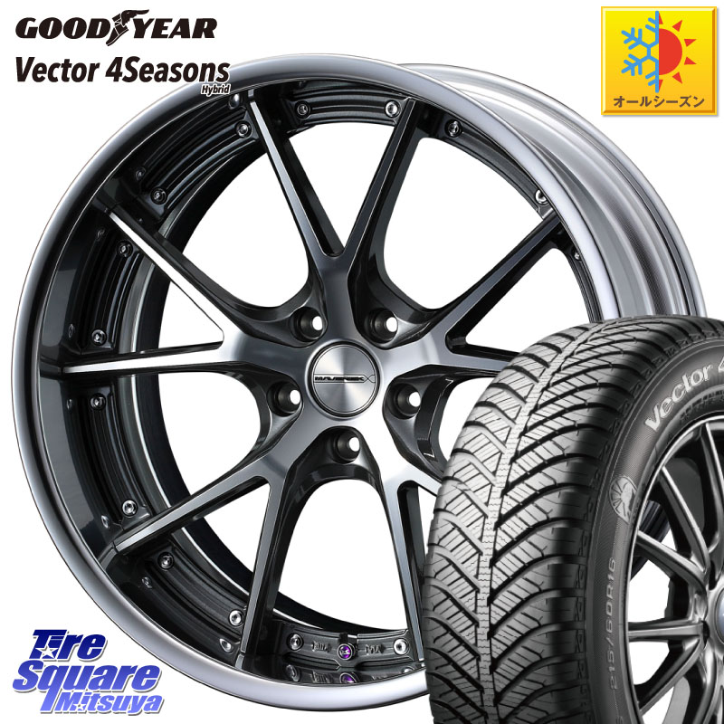 グッドイヤー ベクター Vector 4Seasons Hybrid オールシーズンタイヤ 225/45R18 WEDS MAVERICK 905S S-LoDisk 18インチ 2ピース 18 X 8.0J +50 5穴 114.3 P15キックス CX-3 レヴォーグ RC系オデッセイ前期