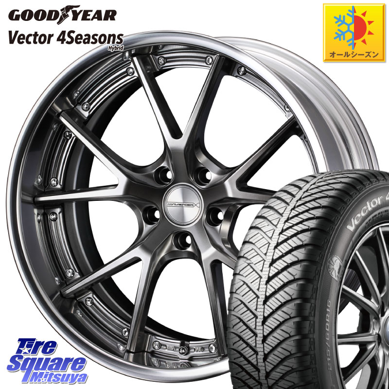 グッドイヤー ベクター Vector 4Seasons Hybrid オールシーズンタイヤ 215/45R18 WEDS MAVERICK 905S PS S-LoDisk 18インチ 2ピース 18 X 8.0J +50 5穴 114.3 P15キックス MAZDA3