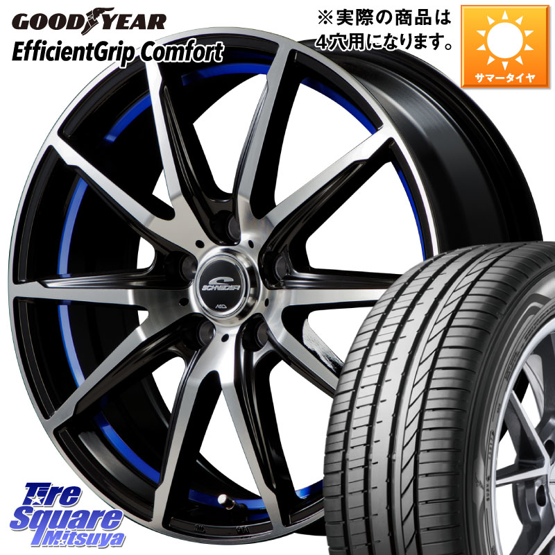 MANARAY MID SCHNEIDER シュナイダー RX02 16インチ 16 X 6.0J +42 4穴 100 グッドイヤー EffcientGrip Comfort サマータイヤ 195/60R16 E13オーラ