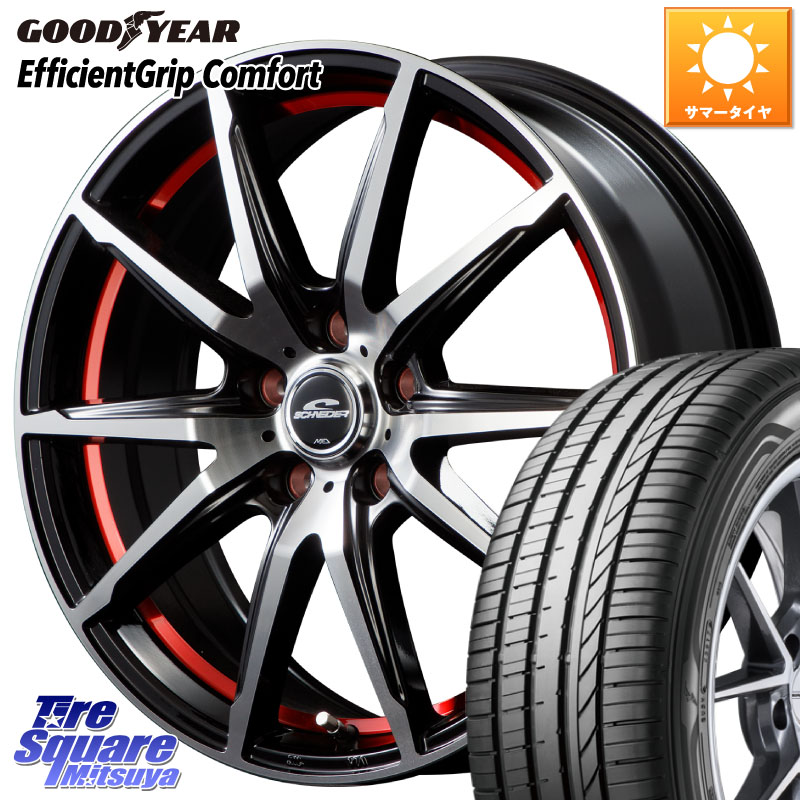 MANARAY MID SCHNEIDER シュナイダー RX02 RED 18インチ 18 X 7.0J +48 5穴 114.3 グッドイヤー EffcientGrip Comfort サマータイヤ 215/40R18 C27セレナ