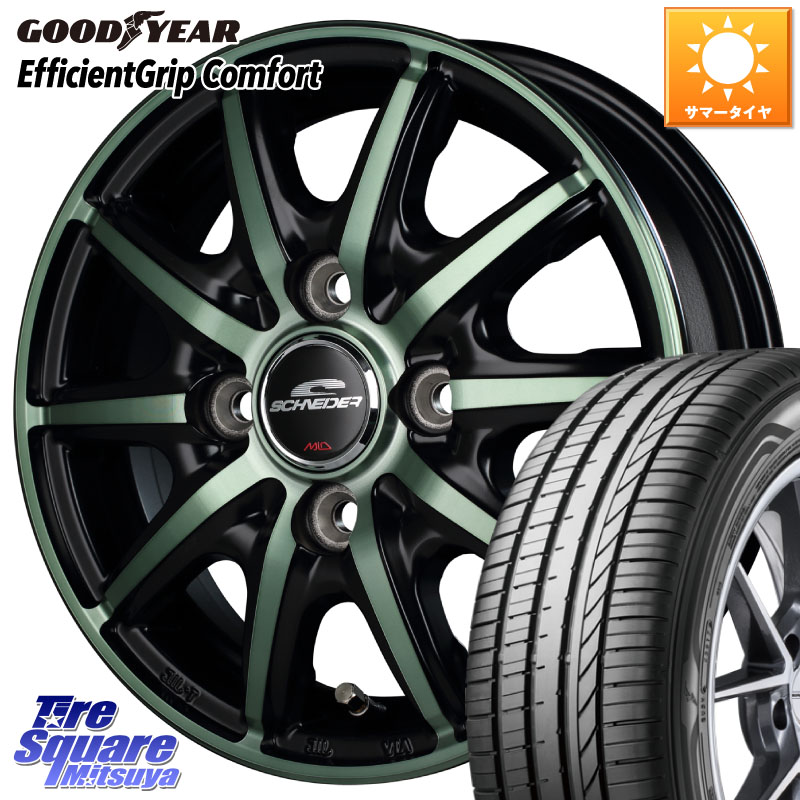 MANARAY MID SCHNEIDER RX10-K GREEN 14インチ 14 X 4.5J +45 4穴 100 グッドイヤー EffcientGrip Comfort サマータイヤ 155/55R14
