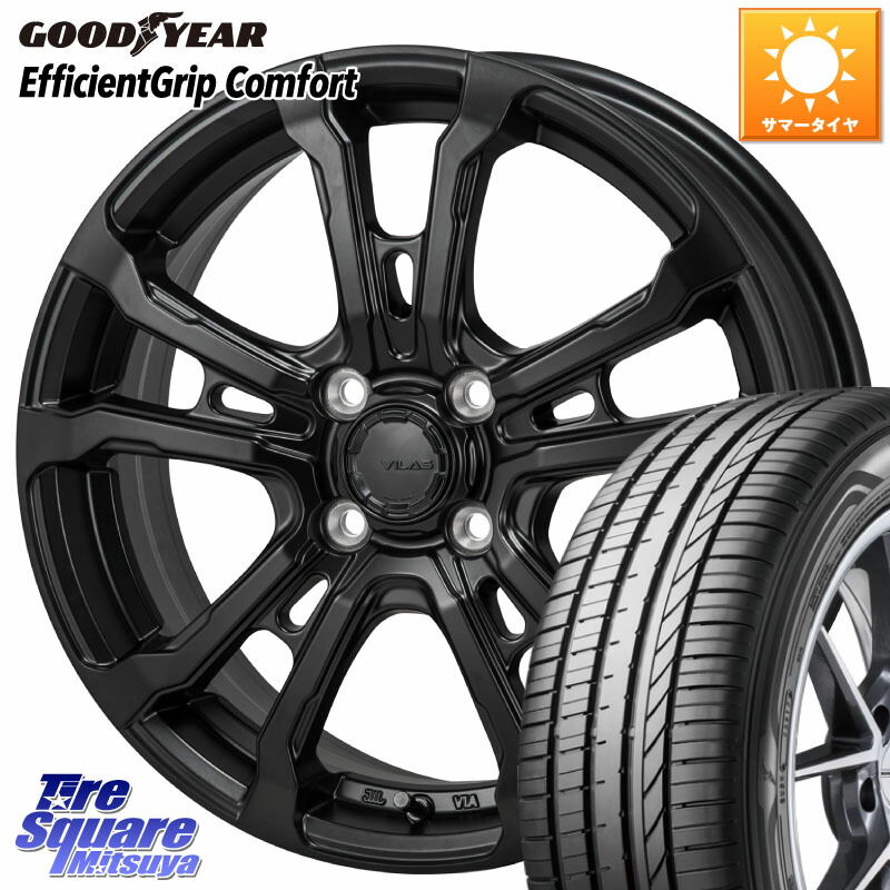 MONZA HI-BLOCK VILAS 16インチ 16 X 6.0J +42 4穴 100 グッドイヤー EffcientGrip Comfort サマータイヤ 185/55R16 アクア 160系カローラフィールダー ヤリス ロードスター スイフト4穴 130系ヴィッツ スペイド