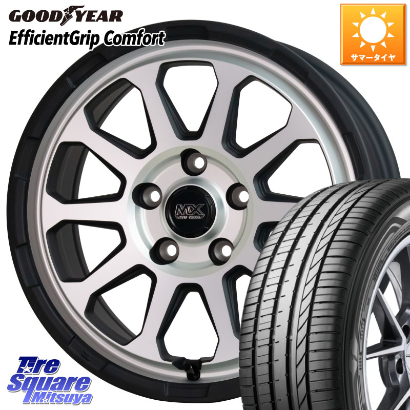 グッドイヤー EffcientGrip Comfort サマータイヤ 215/45R17HotStuff マッドクロス レンジャー シルバー ホイール 17インチ 17X7.0J 45 5穴 114.3 リーフ LEAF 日産 セレナ SERENA 日産 ブレイド オーリス カローラルミオン｜タイヤスクエアミツヤ