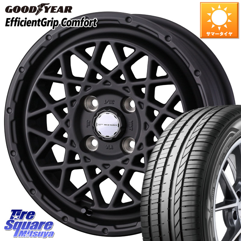 WEDS 【欠品次回4月中旬】 41149 マッドヴァンス MUD VANCE 09 ホイール 14インチ 14 X 4.5J +45 4穴 100 グッドイヤー EffcientGrip Comfort サマータイヤ 165/60R14