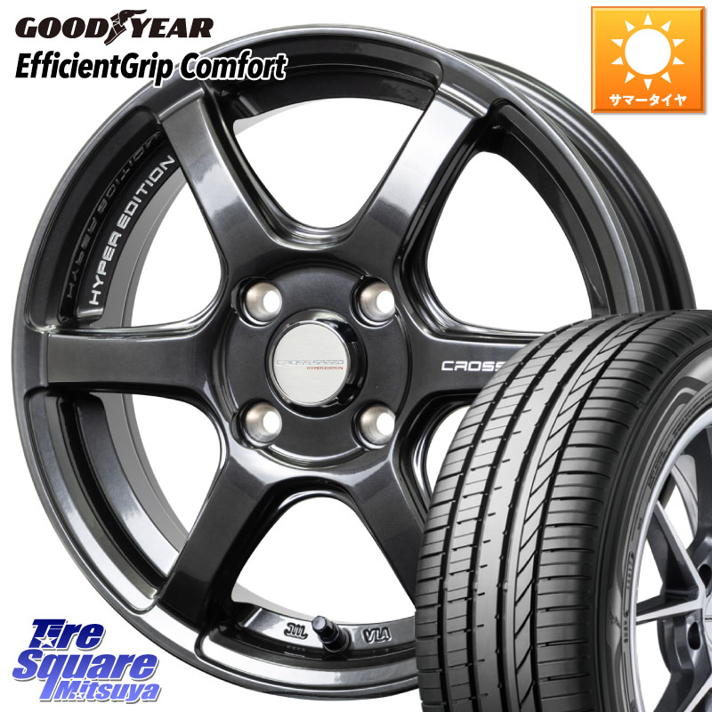 グッドイヤー EffcientGrip Comfort サマータイヤ 165/55R15HotStuff クロススピード RS6 軽量ホイール 15インチ 15X4.5J 45 4穴 100 N-BOX デリカミニ2WD タント スペーシア サクラ R1 R2 ルークス ROOX 日産 デイズ デイズルークス 日産 コペン N-ONE N ONE エヌワン｜タイヤスクエアミツヤ